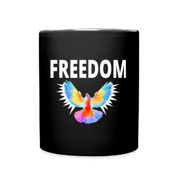 Freedom Freiheit Taube Geschenk Lustig - Tasse einfarbig - Schwarz - Vorne
