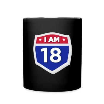 18 ans 18 ans Anniversaire Adulte - Mug uni - noir - Devant