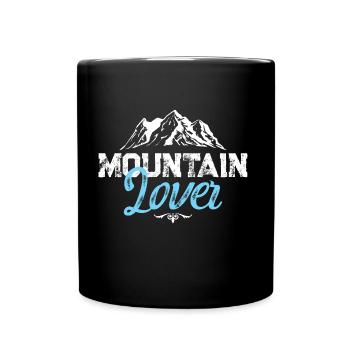 berge mountain lover - Tasse einfarbig - Schwarz - Vorne