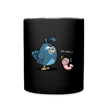 Funny bird worm er meow fun humor gift - Full Colour Mug - black - Front