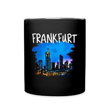 Frankfurt Skyline - Tasse einfarbig - Schwarz - Vorne