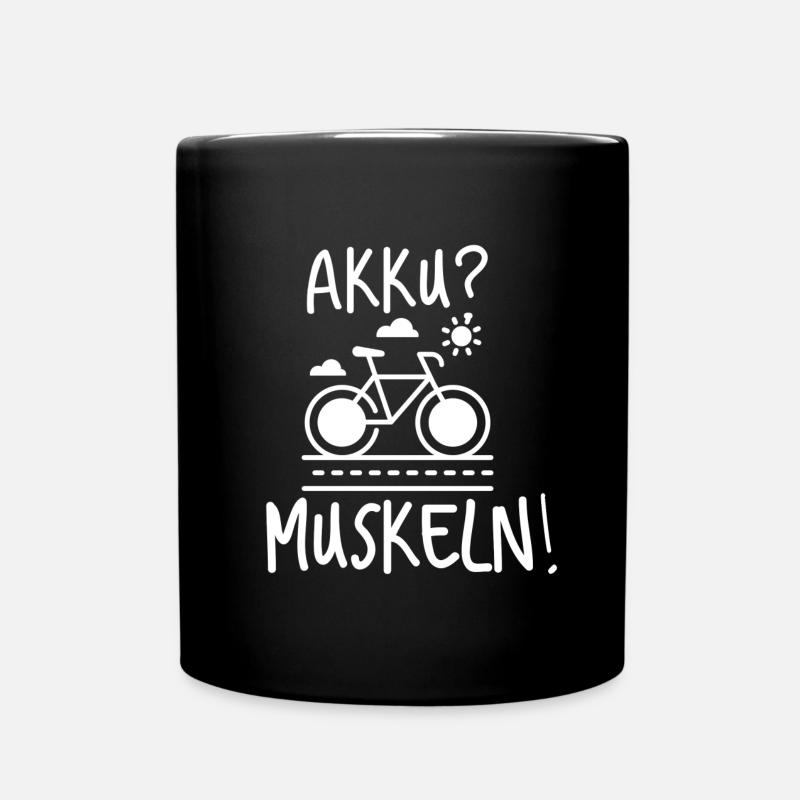 Fahrrad Radfahrer E Bike - Tasse einfarbig - Schwarz