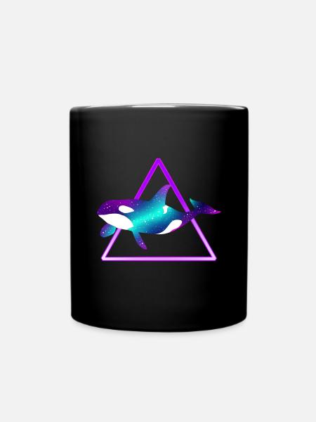 Orca Whale Fish - Full Colour Mug - black