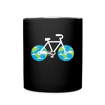 Globe terrestre de roue de bicyclette - Mug uni - noir - Devant