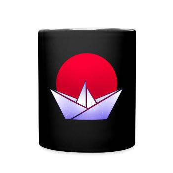 japanisch Origami - Tasse einfarbig - Schwarz - Vorne