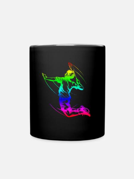 Badminton Spieler Bunt - Tasse einfarbig - Schwarz