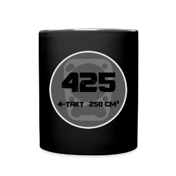 Vier Takt 250cc Badge Motiv - Tasse einfarbig - Schwarz - Vorne