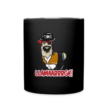 Lama pirate - Full Colour Mug - black - Front