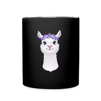 Llama alpaca animal - Full Colour Mug - black - Front