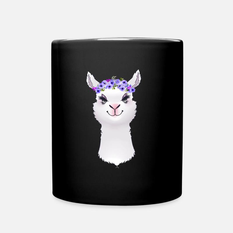 Lama Alpaka Tier - Tasse einfarbig - Schwarz