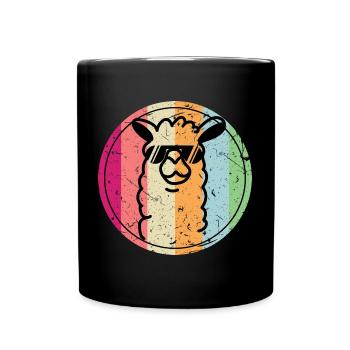 Alpaga Lama Alpaga Rétro Vintage Cadeau Rétro - Mug uni - noir - Devant