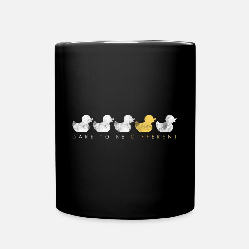 Sei anders. Cooler Spruch Ente Kücken - Tasse einfarbig - Schwarz