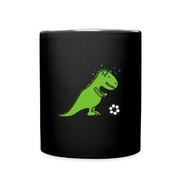 Footballeur de dinosaure - Mug uni - noir - Devant