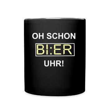 Oh, l'horloge de la bière! - Mug uni - noir - Devant
