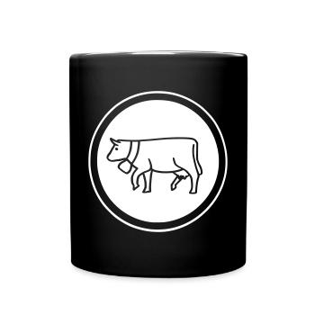 Vache en cercle pour les agriculteurs - Mug uni - noir - Devant