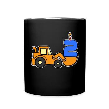 2nd Birthday Two Years Old Number Birth Party - Full Colour Mug - black - Front