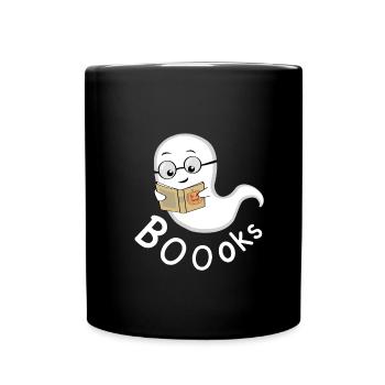 Fantôme Boo Bookworm Halloween Livre - Mug uni - noir - Devant