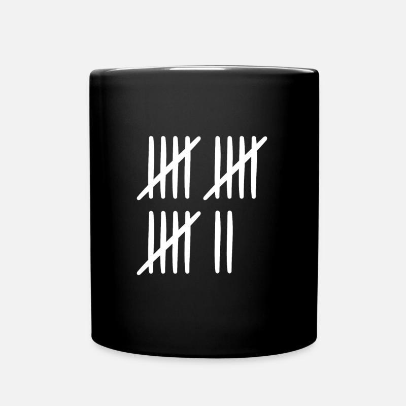 Strichliste 17 Jahre Geburtstag - Tasse einfarbig - Schwarz