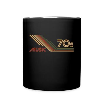 70er 70s Jahre Musik Vintage Retro - Tasse einfarbig - Schwarz - Vorne