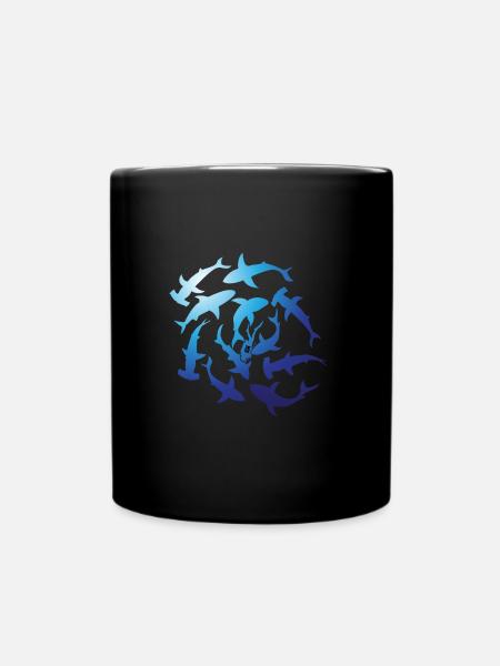 Sharks everywhere - Full Colour Mug - black