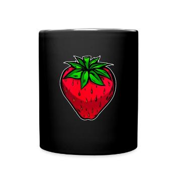 Strawberry fruit fruit delicious - Full Colour Mug - black - Front