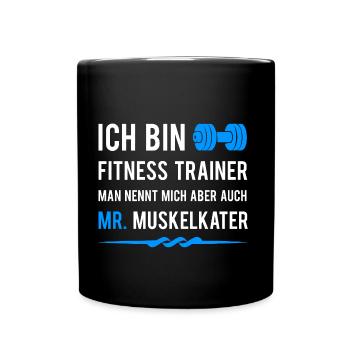 Fitnesstrainer - Tasse einfarbig - Schwarz - Vorne