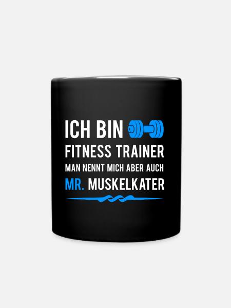 Fitnesstrainer - Tasse einfarbig - Schwarz