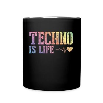 techno ist leben - Tasse einfarbig - Schwarz - Vorne