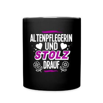 Altenpflegerin - Tasse einfarbig - Schwarz - Vorne