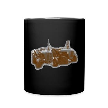 Vintage Traktoren Rostorange - Tasse einfarbig - Schwarz - Vorne