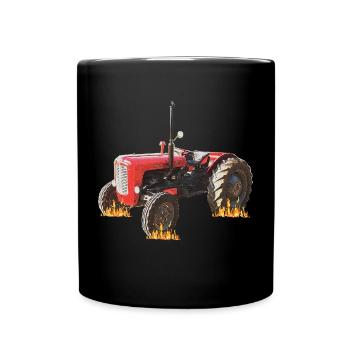 Feux d’artifice à tracteur à flammes - Mug uni - noir - Devant