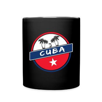Kuba Kreis in den Nationalfarben - Tasse einfarbig - Schwarz - Vorne