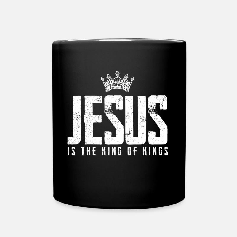 Jesus christus ist könig - Tasse einfarbig - Schwarz