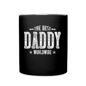 Der beste Papa Weltweit Spruch - Tasse einfarbig - Schwarz - Vorne