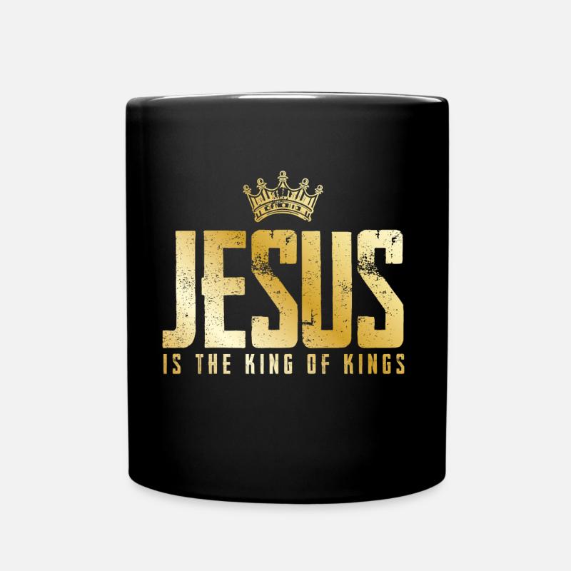 Jésus Christ est roi d'or - Mug uni - noir