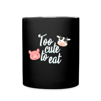 Vegan Vegetarier Spruch Vegetarisch Fleischlos - Tasse einfarbig - Schwarz - Vorne