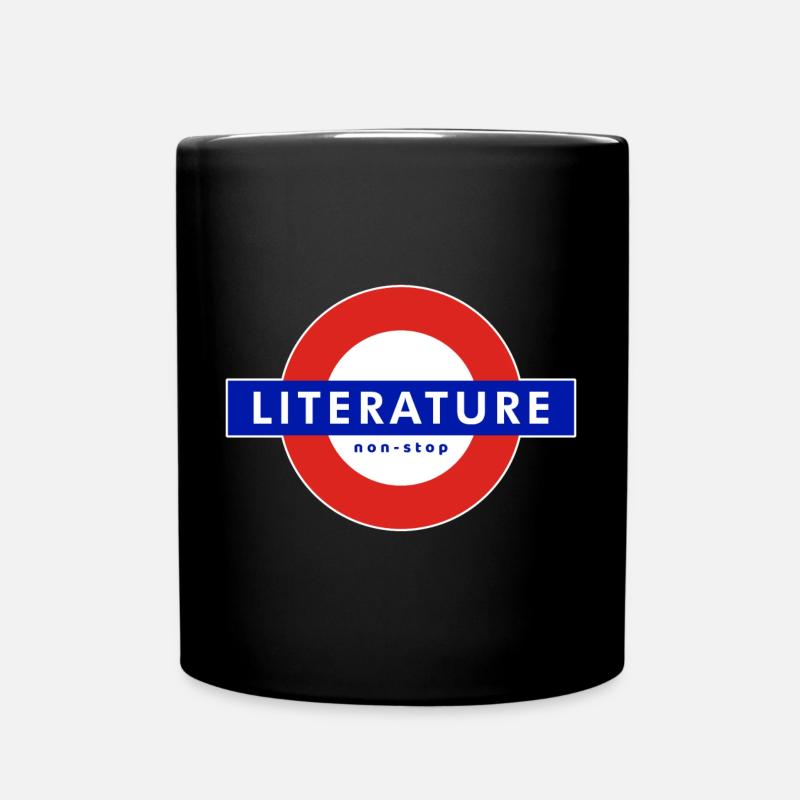 literature - non stop reading - Full Colour Mug - black