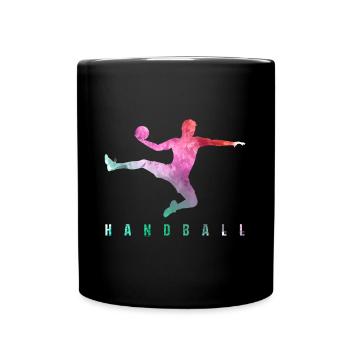 HANDBALL Handballer Sport cool - Tasse einfarbig - Schwarz - Vorne