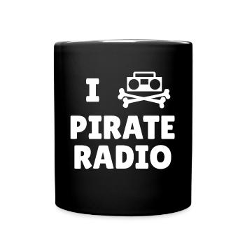 Pirate Radio Piratensender Seesender - Tasse einfarbig - Schwarz - Vorne