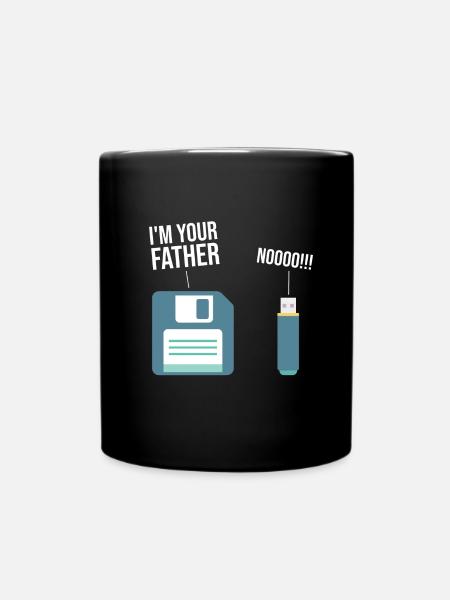 Lustig 90er Floppy Disk Computer USB - Tasse einfarbig - Schwarz