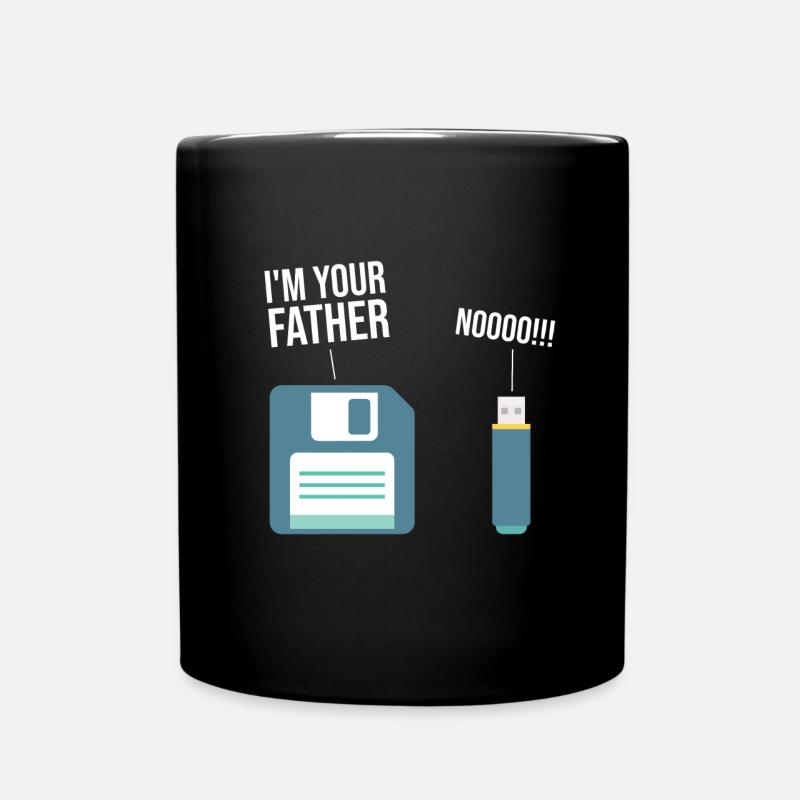 Lustig 90er Floppy Disk Computer USB - Tasse einfarbig - Schwarz