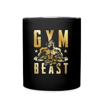 gorilla gym beast gold - Tasse einfarbig - Schwarz - Vorne