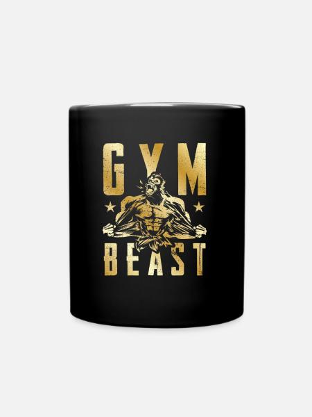 gorilla gym beast gold - Tasse einfarbig - Schwarz