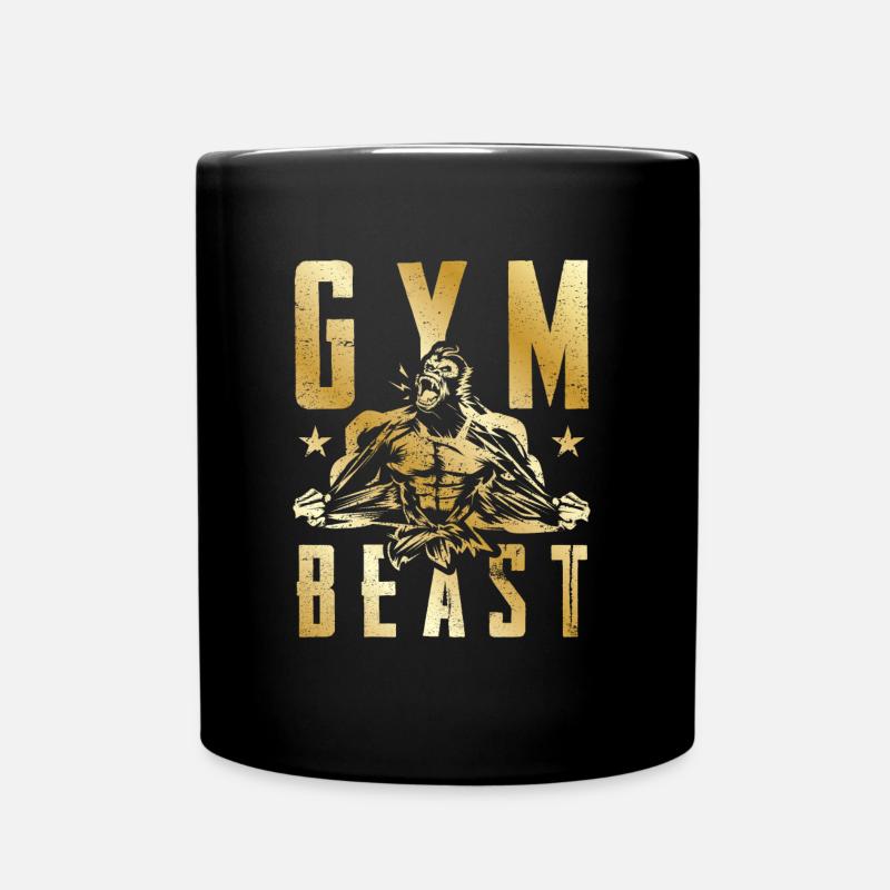 gorilla gym beast gold - Tasse einfarbig - Schwarz