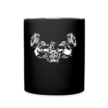 gorilla hanteln - Tasse einfarbig - Schwarz - Vorne