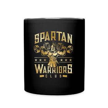 spartan warriors club hanteln gold - Tasse einfarbig - Schwarz - Vorne