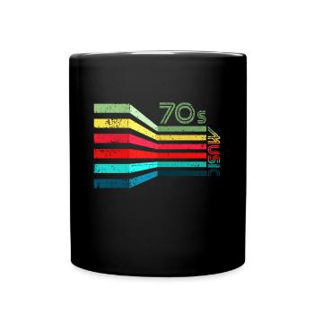 70er Jahre Musik Vintage Retro - Tasse einfarbig - Schwarz - Vorne