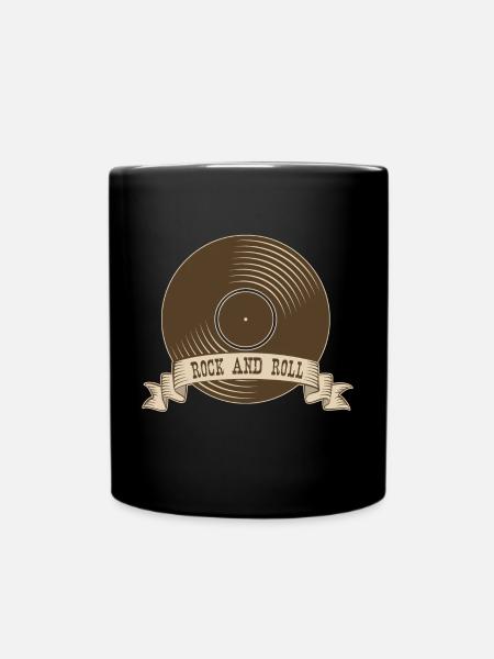 Rock n roll Rock Rock and Roll Vinyle - Mug uni - noir
