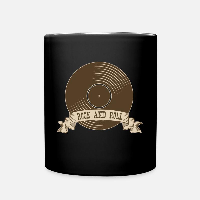Rock n Roll Rock Rock and Roll Musik Vinyl - Tasse einfarbig - Schwarz