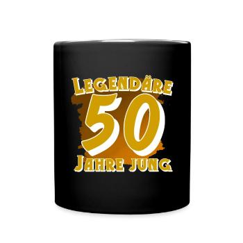 50 Geburtstag - Tasse einfarbig - Schwarz - Vorne